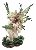 Large Nude Tribal Forest Fairy Feeding Dragon Statue 13&quot;Tall Fantasy Fae Pixie - £72.15 GBP