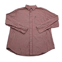 Nautica Shirt Mens Medium Red Checked Long Sleeve  Button Up Casual Dress Office - £20.26 GBP