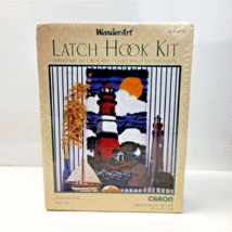 WonderArt Lighthouse Latch Hook Kit #4122 Caron USA Size 16 x 32 Vintage NEW  - £14.17 GBP