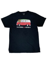 Billabong California Republic Med Black Men T-Shirt Size Tailored Fit Bear Bus - £9.11 GBP