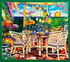 Susan Patricia The Lanai Giclée su Tela Vista To The Tramonto Landscape Art - £184.55 GBP