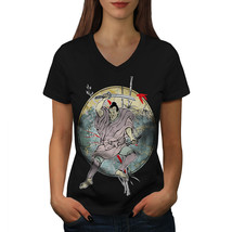 Japanese Art Sea Fantasy Shirt Battle Move Women V-Neck T-shirt - £10.41 GBP