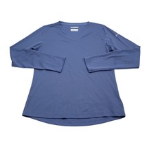 Columbia Shirt Womens M Blue Omni Shade Sun Protection V Neck Long Sleeve - $15.74