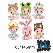 Baby Costume Frog Bear Rabbit Owl Metal Cutting Dies Die Cut Scrapbook Card - £9.52 GBP