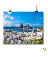 Brazil Rio De Janeiro Skyline Poster, Sugarloaf Mountain Brazilian Digit... - $22.34+