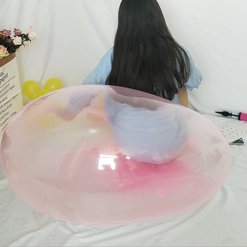 Size 110cm bubble balls soft squishys air water filled balloons blow up for kids summer thumb200