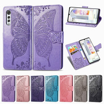 For LG Velvet 4G/5G Butterfly Leather Flip Card Wallet Stand Magnetic Case Cover - £36.96 GBP