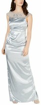 Adrianna Papell Womens Satin Embellished Evening Dress Silver size16 B4HP - £79.93 GBP
