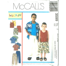 McCall's Sewing Pattern 3599 Camp Shirt Tank Top Pants Shorts Boys M-XL - £7.14 GBP