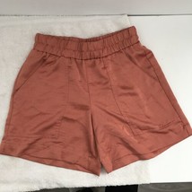 Any New Day XS Shorts Copper Satin Elasic Waist Lounge Casual Dressy Poc... - $8.49