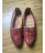 Hush Puppies Shoes Womens 8.5 Narrow Loafers Maroon Leather Casual Comfo... - $399.67 MXN