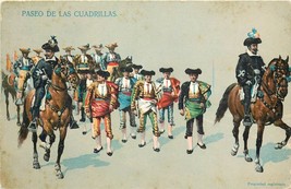 Paseo de Las Cuadrillas Parade Matadors Horses Unused DB Mexico Postcard Q419 - £5.20 GBP