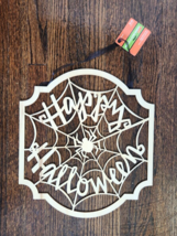 Halloween Decoration Indoor Wood Sign Happy Halloween Unpainted Wooden D... - £7.60 GBP