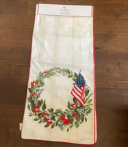 Storehouse Americana Table Runner Wreath Flag Farmhouse July 4th 16”x 72” - $44.97
