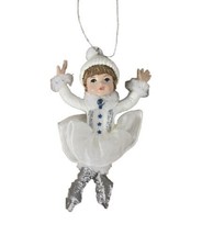 Kurt Adler Child Figure Skater with White Dress Christmas Ornament Nwt - $8.38