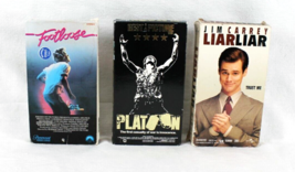 Liar Liar, Platoon &amp; Footloose VHS Movie- Very Good Condition- Cardboard... - $11.42