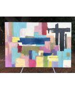 JOSEPH MUSSO Original HUGE 1970s ABSTRACT 1 MODERN CUBIST MidCentury Oil... - $2,376.00