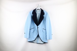 Vtg 60s Rockabilly Mens 39R Velour Velvet Collar Smoking Prom Tuxedo Jacket USA - £126.26 GBP