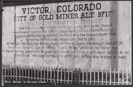 Victor, Colorado RPPC 1950s - Historic Billboard Sign in Gold Mine Town - $12.75