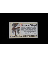 Vtg Anaconda Sheet Metal Copper Ink Blotter Albany NY Capital Roofing #2... - $12.99