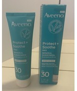 Aveeno Protect+ Soothe Face Mineral Sunscreen Sensitive Skin SPF 30 1.7 oz - £6.80 GBP