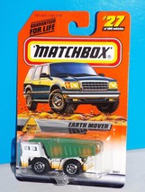 Matchbox 1999 Road Work Series #27 Earth Mover Dump Truck White &amp; Green - £3.92 GBP