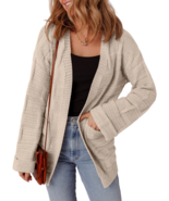 Womens Open Front Lightweight Cardigan Sweater Casual Long Sleeve Knit L... - $277.07 MXN
