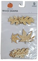 Tree Leaves Leaf Shapes Adhesive Wood Stickers Arts Crafts 9 Count - £7.21 GBP