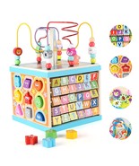 Wooden Baby Activity Cube For 1 2 Year Old Kids, 5 In 1 Multipurpose A - $83.99