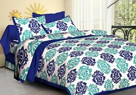Traditional Jaipur Printed Cotton Bedsheet, Sanganeri Jaipuri Bedcover Bedspread - £26.53 GBP
