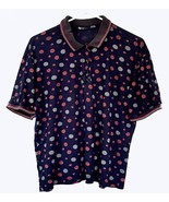 Womens Golf Shirt, Navy/Red Geo Pattern, Cotton/Spandex, Ribbed Collar/C... - $373.02 MXN