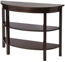 Console Table Transitional Demilune Distressed Butler Loft Black Tan Bayur - £752.41 GBP