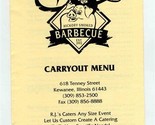 R J Boar&#39;s Barbecue Menu Tenney Street Kewanee Illinois 1990&#39;s - $17.80