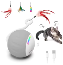 Interactive Grey ATUBAN Cat Toy Ball – Automatic Electric Cat Toy - £24.31 GBP