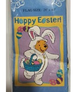 Easter Bunny Winnie the Pooh &quot;Hoppy Easter&quot; 28&quot;x40&quot; Screen Printed Flag ... - €16,49 EUR
