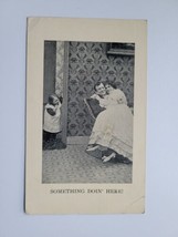 Something Doing Here Child Looking Lovers Cuddling Romance Vintage Postc... - £5.95 GBP