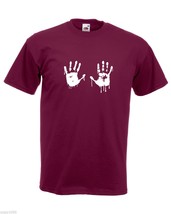 Mens T-Shirt Red Bloody Hands, Blood Vampire Hand TShirt, Walking Dead Shirt [Ap - £19.88 GBP