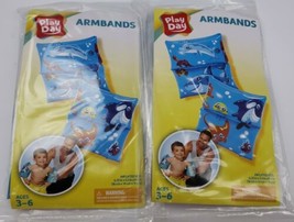 Kids Inflatable Ocean Dolphin Fish Armbands Swimmies Lot Of 2 Blue Ages 3-6 NEW - £5.67 GBP