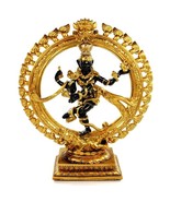 DANCING SHIVA STATUE 12.25&quot; Nataraja Hindu God HIGH QUALITY Black Gold R... - $748.05 MXN
