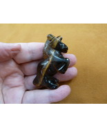 (Y-UNI-741) Brown Unicorn horn rearing GEMSTONE carving figurine stallio... - $467.43 MXN