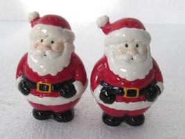 Christmas Santa Salt &amp; Pepper Hand-painted Collectible Ceramic Set - $441.78 MXN