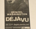 Deja Vu Vintage Movie Print Ad Denzel Washington TPA10 - £4.69 GBP