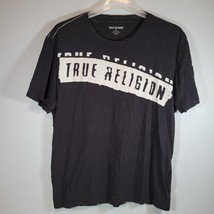 True Religion Mens Shirt 3XL Stencil Graphic Black Crew Runs Small See M... - £11.06 GBP