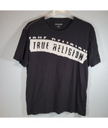 True Religion Mens Shirt 3XL Stencil Graphic Black Crew Runs Small See Measure - $13.97