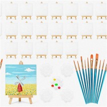 Artistic Mini Masterpieces Kit: 20 Mini Canvases, Easel, Br - $71.27