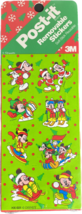 Disney Mickey Minnie Mouse Ski Skate Xmas Removable Stickers Post It 3M New Vtg - $7.92