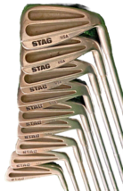 Stag Golf Set Persimmon 1w,3w,4w With 2-PW USA Irons Men&#39;s RH Stiff Stee... - $269.95