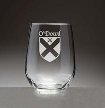O&#39;Dowd Irish Coat of Arms Stemless Wine Glasses (Sand Etched) - £54.69 GBP