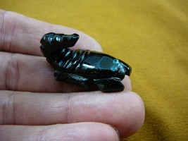 (Y-SCO-214) little SCORPION BLACK ONYX small stone figurine Peru baby sc... - $12.19