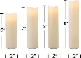 Flameless Candle Set 2 Inch Diameter Battery Operated 4 Pack Slim Pillar... - £45.66 GBP